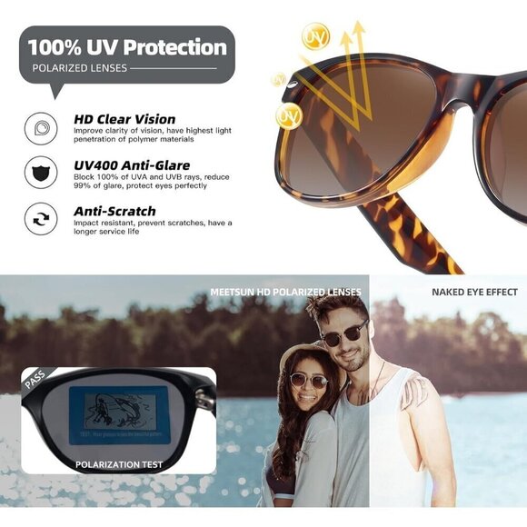 ? Retro Polarized Women Black Classic Trendy Driving Protection Sunglasses main image 5